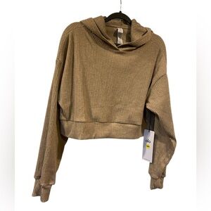 NWT Alo Yoga muse hoodie GRAVEL Size S